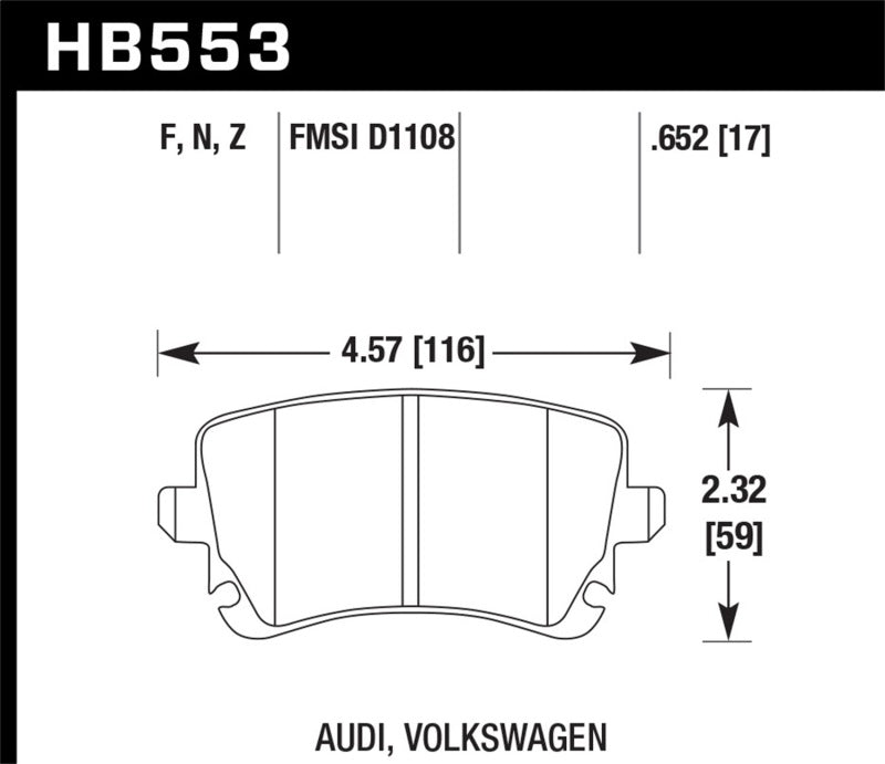 Hawk Performance Hawk 06-07 Audi A6 Quattro / 03-04 RS6 / 04-08 S4 HPS Street Rear Brake Pads