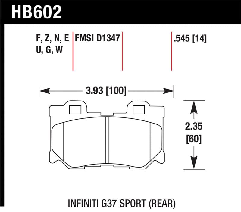 Hawk Performance Hawk 10-12 Infiniti FX50 / 09-12 G37 / 09-13 Nissan 370Z DTC-30 Race Rear Brake Pads