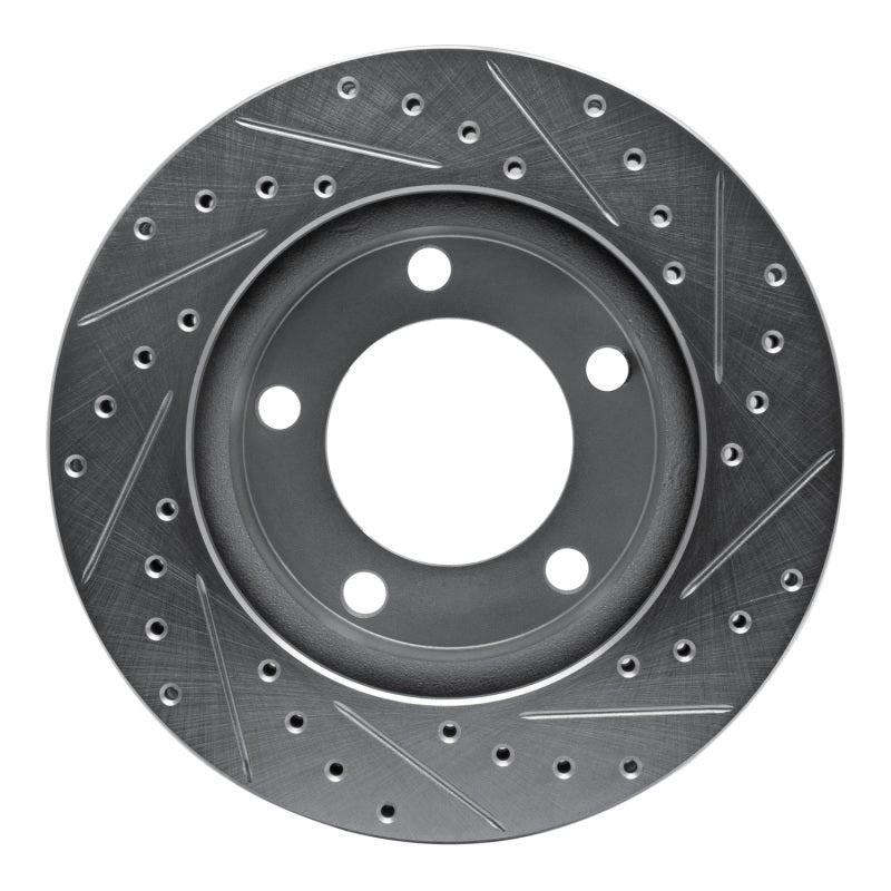 R1 Concepts R1 94-96 Ford Bronco Front Left Drilled & Slotted Silver Brake Rotor
