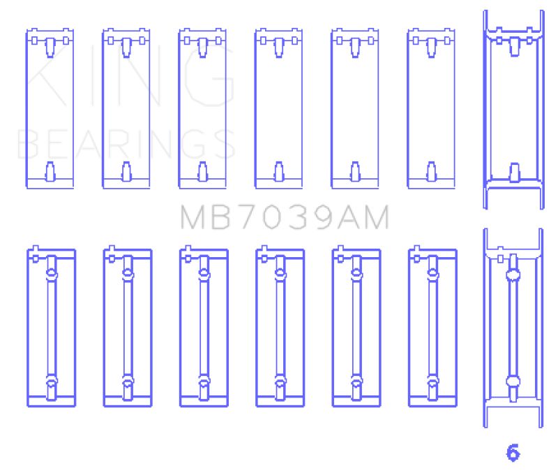 King Engine Bearings B.M.W/Opel M 51/M 57/D 25/Y 25 Td (Size +0.50mm) Main Bearing Set