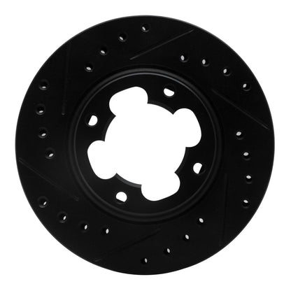 R1 Concepts R1 87-94 Subaru Justy Front Left Drilled & Slotted Black Brake Rotor