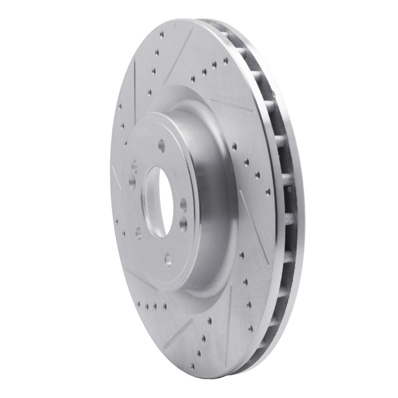R1 Concepts R1 18-22 Genesis G70 Front Left Drilled & Slotted Silver Brake Rotor