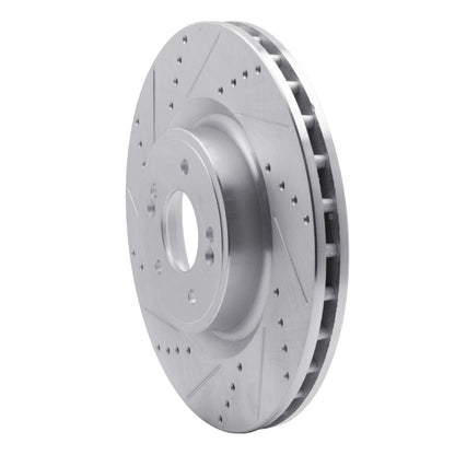 R1 Concepts R1 18-22 Genesis G70 Front Left Drilled & Slotted Silver Brake Rotor