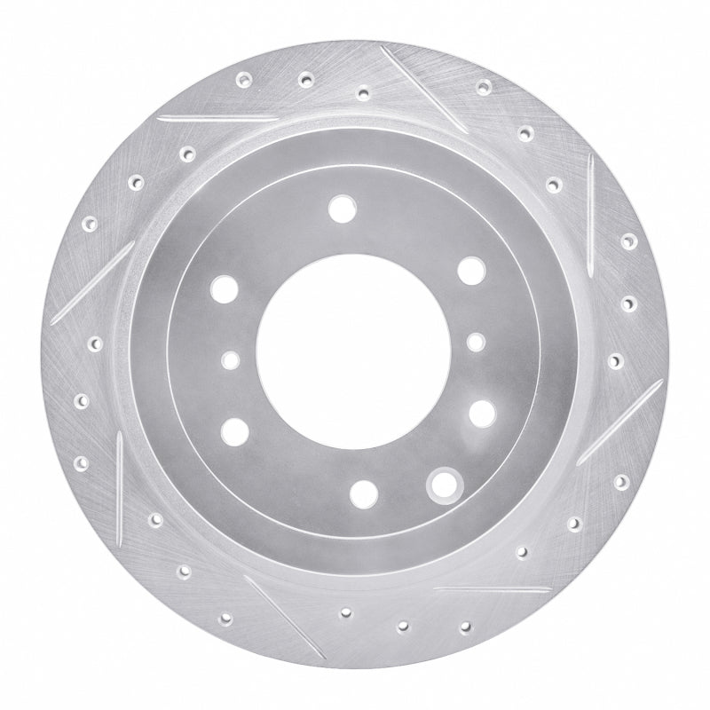 R1 Concepts R1 08-14 Mitsubishi Montero Limited (Mexico) Rear Right Drilled & Slotted Silver Brake Rotor