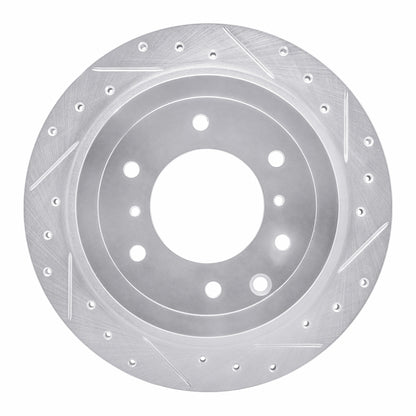 R1 Concepts R1 08-14 Mitsubishi Montero Limited (Mexico) Rear Right Drilled & Slotted Silver Brake Rotor