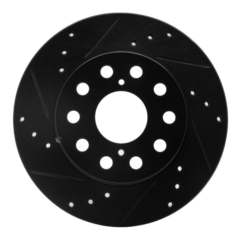 R1 Concepts R1 91-95 Toyota MR2 Rear Left Drilled & Slotted Black Brake Rotor