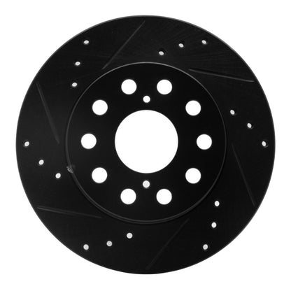 R1 Concepts R1 91-95 Toyota MR2 Rear Left Drilled & Slotted Black Brake Rotor