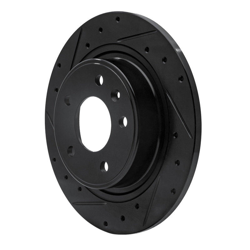 R1 Concepts R1 11-19 Buick Verano Rear Left Drilled & Slotted Black Brake Rotor