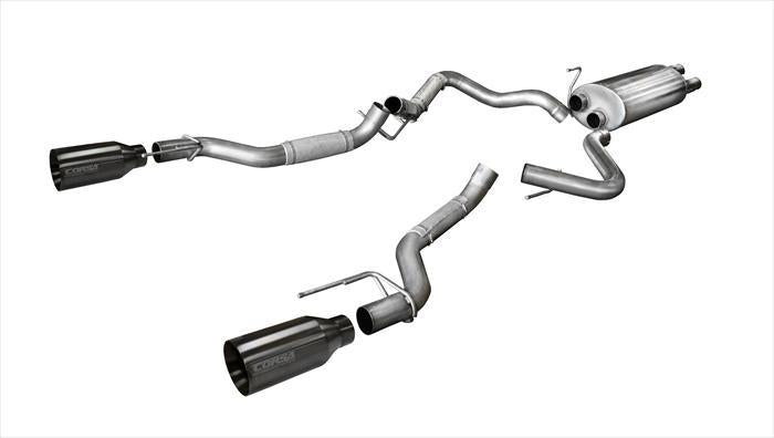CORSA Performance Corsa 2017-2020 Ford F-150 Raptor 3.5L Sport Cat-Back Dual Rear Exit w/ 5in Gunmetal Tip