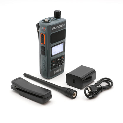 Rugged Radios GMR5-X - 5W GMRS Handheld Radio - Waterproof w/ XL Battery - 2 Pack