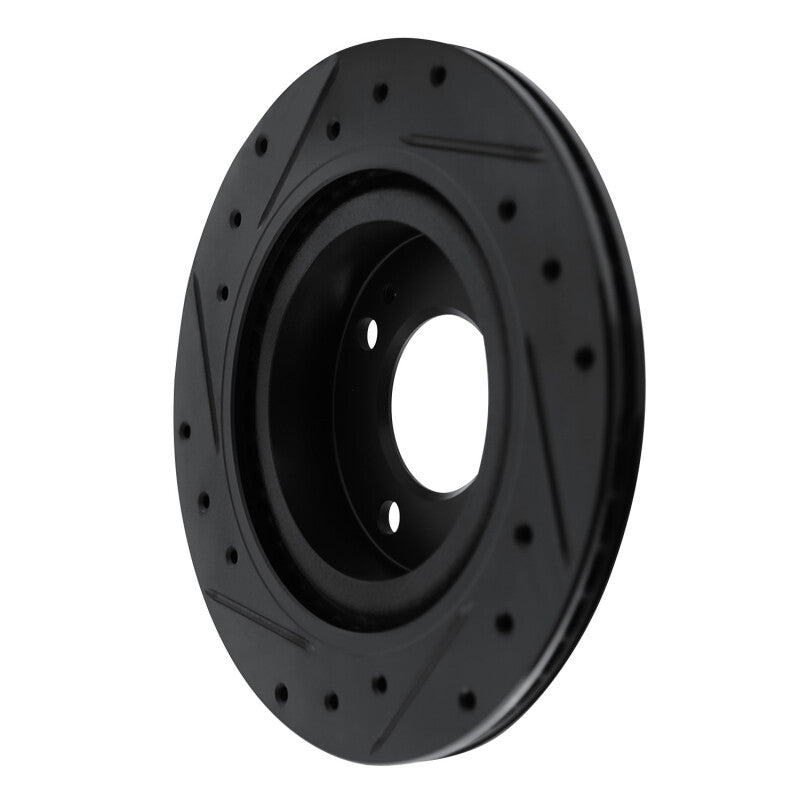 R1 Concepts R1 16-25 Dodge Attitude (Mexico) Front Right Drilled & Slotted Black Brake Rotor