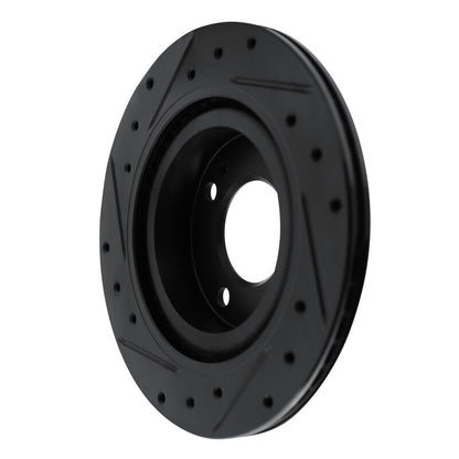 R1 Concepts R1 16-25 Dodge Attitude (Mexico) Front Right Drilled & Slotted Black Brake Rotor