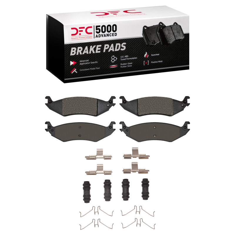 DFC 04-06 Ford E-150 Club Wagon Rear 5000 Advanced Semi Metallic Brake Pads and Hardware Kit