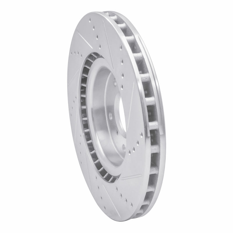 R1 Concepts R1 03-08 Infiniti G35 Front Left Drilled & Slotted Silver Brake Rotor