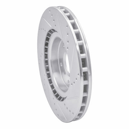 R1 Concepts R1 03-08 Infiniti G35 Front Left Drilled & Slotted Silver Brake Rotor