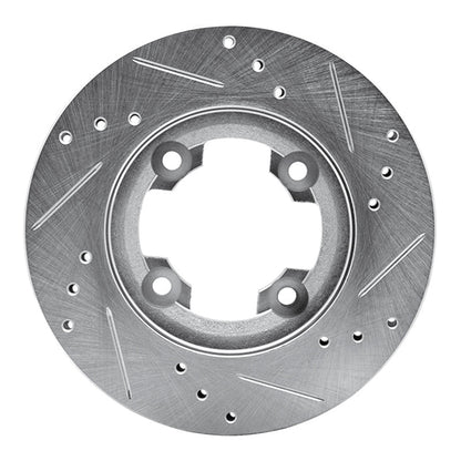 R1 Concepts R1 82-86 Nissan STANZA Front Left Drilled & Slotted Silver Brake Rotor