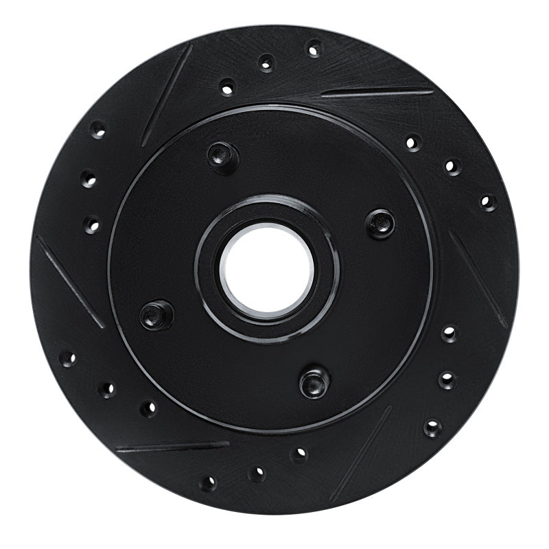 R1 Concepts R1 79-81 Ford Mustang Front Left Drilled & Slotted Black Brake Rotor