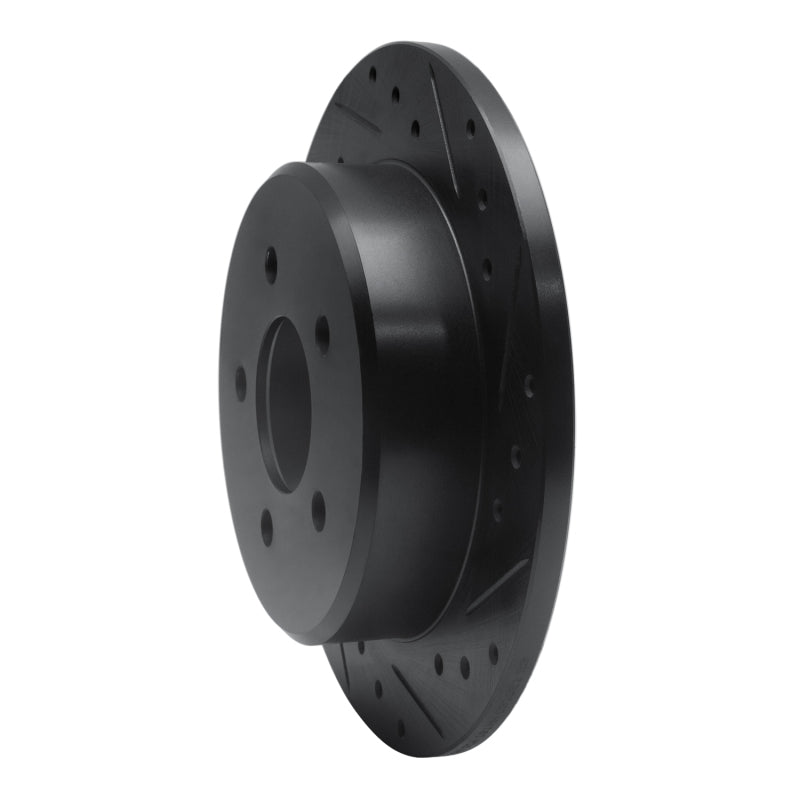 R1 Concepts R1 91-95 Ford Crown Victoria Rear Right Drilled & Slotted Black Brake Rotor