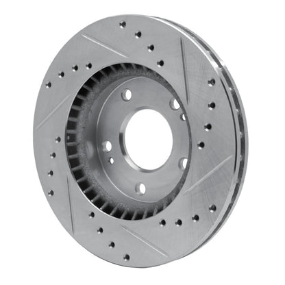 R1 Concepts R1 07-10 Hyundai Elantra Front Left Drilled & Slotted Silver Brake Rotor
