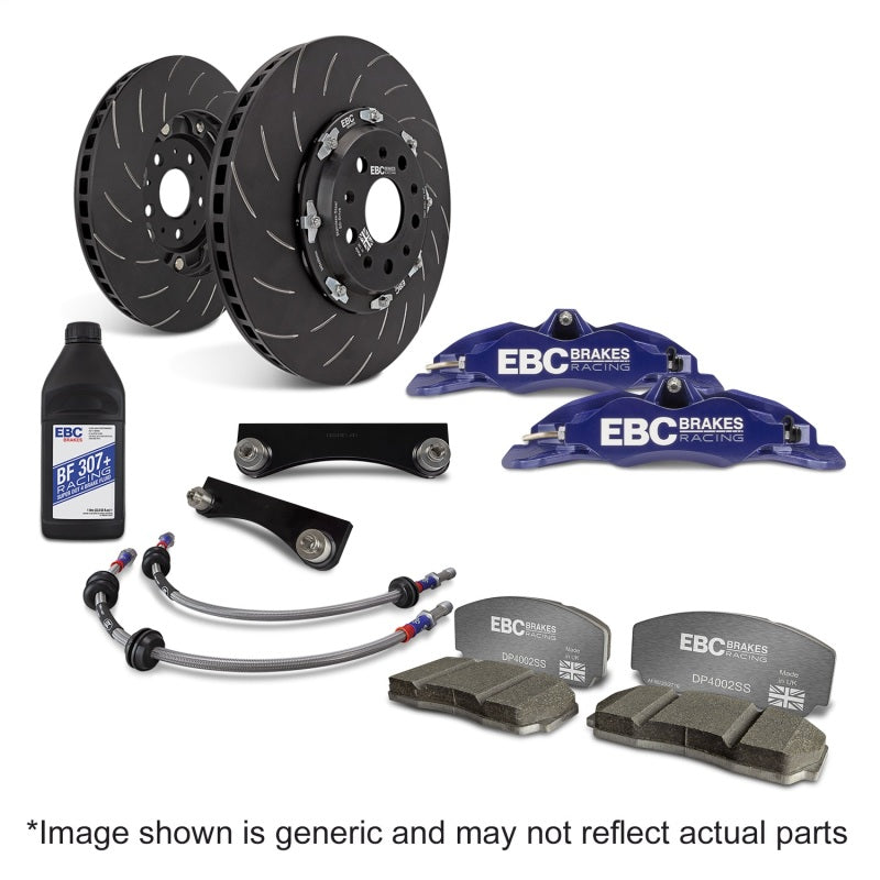 EBC 06-15 Mazda Miata MX5 (NC) Blue Apollo-4 Calipers 330mm Rotors Front Big Brake Kit