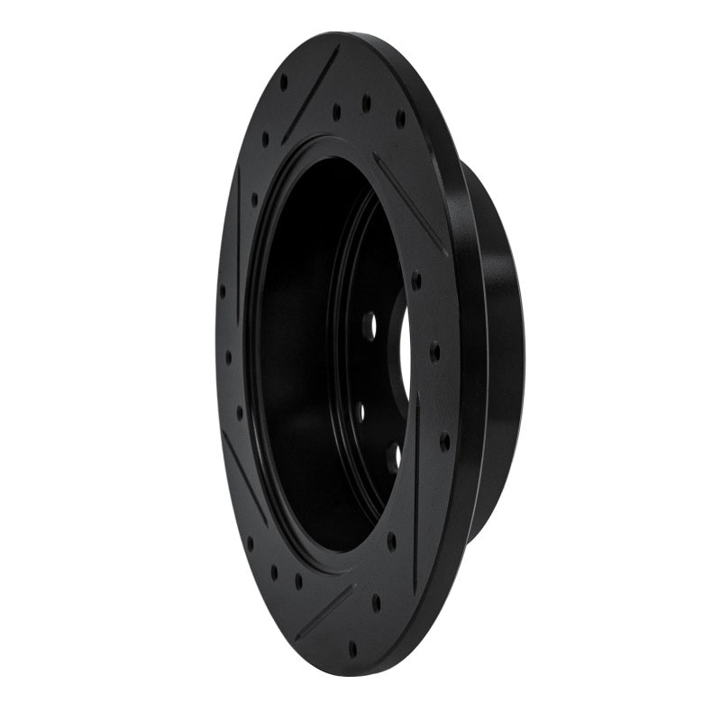 R1 Concepts R1 06-18 Lexus HS250H Rear Right Drilled & Slotted Black Brake Rotor