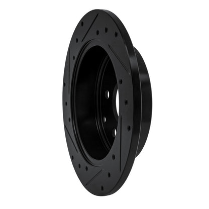 R1 Concepts R1 06-18 Lexus HS250H Rear Right Drilled & Slotted Black Brake Rotor