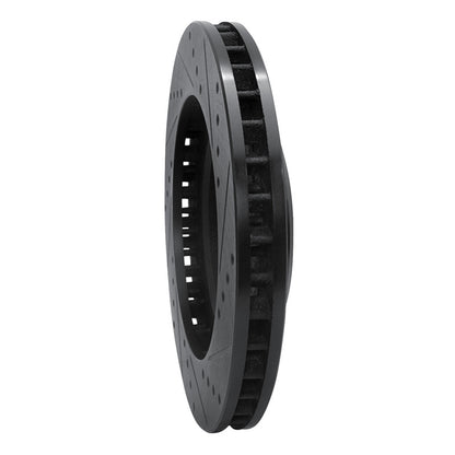R1 Concepts R1 93-97 Lexus LX450 Front Left Drilled & Slotted Black Brake Rotor