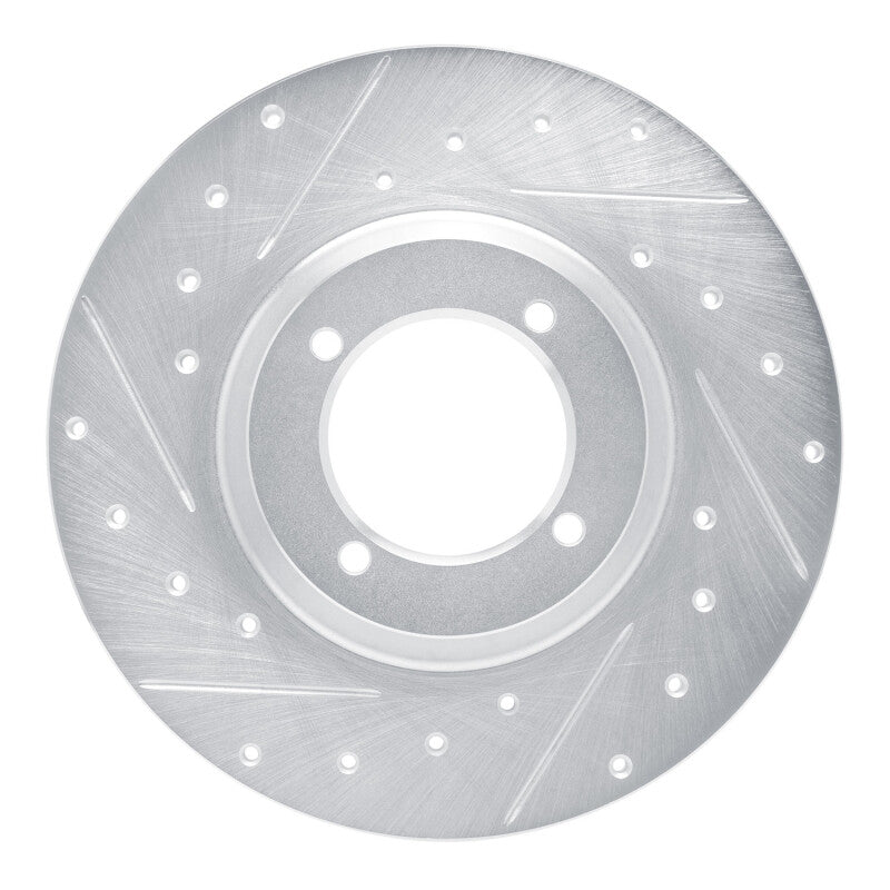 R1 Concepts R1 61-76 Triumph TR3A Front Left Drilled & Slotted Silver Brake Rotor