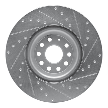 R1 Concepts R1 2012-2025 Audi S3 (USA/Canada) Front Left Drilled & Slotted Silver Brake Rotor