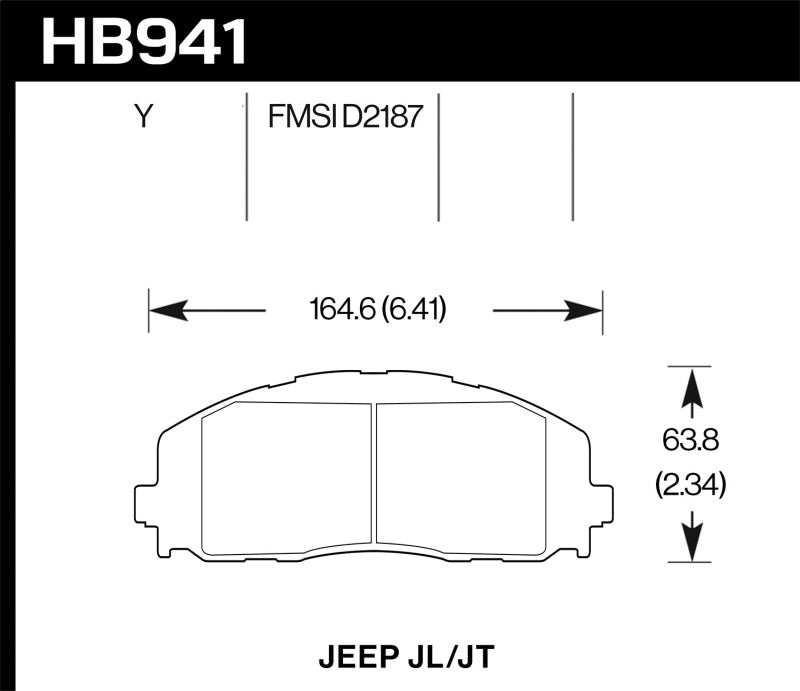 Hawk Performance Hawk 2018 Jeep Wrangler Rubicon LTS Street Front Brake Pads