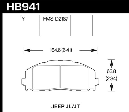 Hawk Performance Hawk 2018 Jeep Wrangler Rubicon LTS Street Front Brake Pads