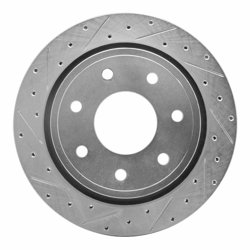R1 Concepts R1 12-14 Ford F-150 4WD Rear Left Drilled & Slotted Silver Brake Rotor