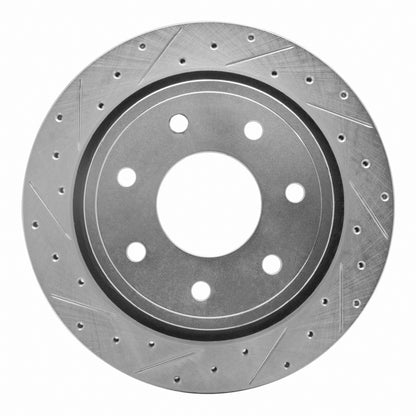 R1 Concepts R1 12-14 Ford F-150 4WD Rear Left Drilled & Slotted Silver Brake Rotor