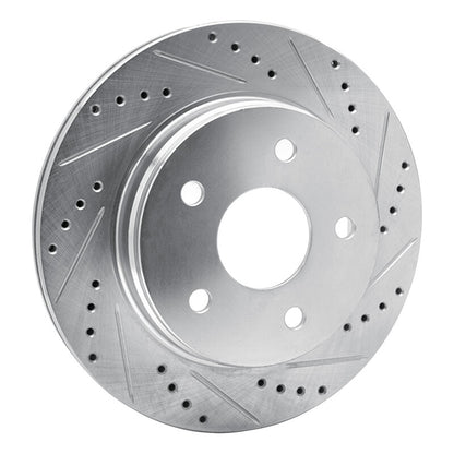 R1 Concepts R1 02-24 Chrysler ASPEN Front Right Drilled & Slotted Silver Brake Rotor