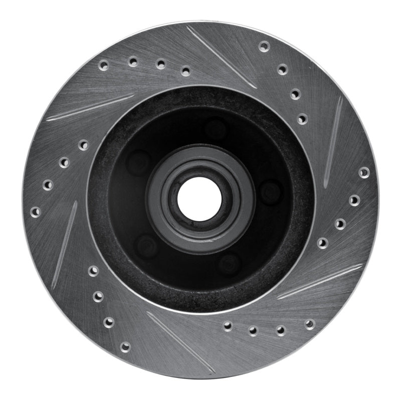 R1 Concepts R1 74-79 Ford Gran Torino Front Left Drilled & Slotted Silver Brake Rotor