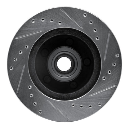 R1 Concepts R1 74-79 Ford Gran Torino Front Left Drilled & Slotted Silver Brake Rotor