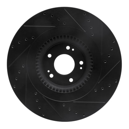 R1 Concepts R1 12-17 Genesis G80 Front Left Drilled & Slotted Black Brake Rotor