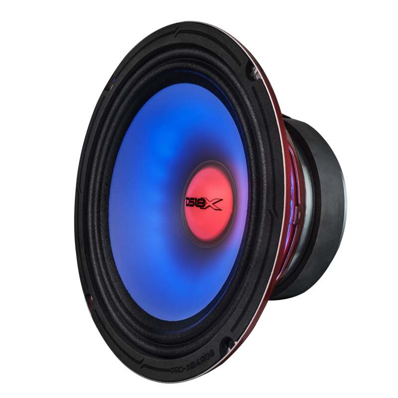 DS18 8in 275 Watts RMS 4 ohm Mid Range Loudspeaker w/ Translucent Dust Cap and Cone w/RGB LED Lights