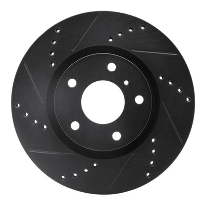 R1 Concepts R1 03-05 Infiniti G35 Front Left Drilled & Slotted Black Brake Rotor