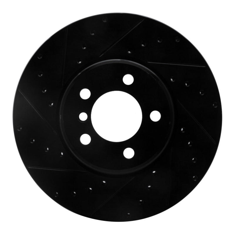 R1 Concepts R1 02-05 Land Rover Freelander Front Left Drilled & Slotted Black Brake Rotor