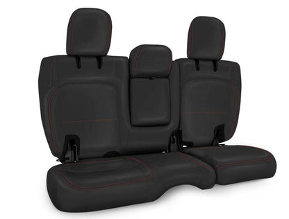 PRP Seats PRP 2018+ Jeep Wrangler JLU/4 Door Rear Bench Cover w/ Leather Interior - Black w/ Red Stitching