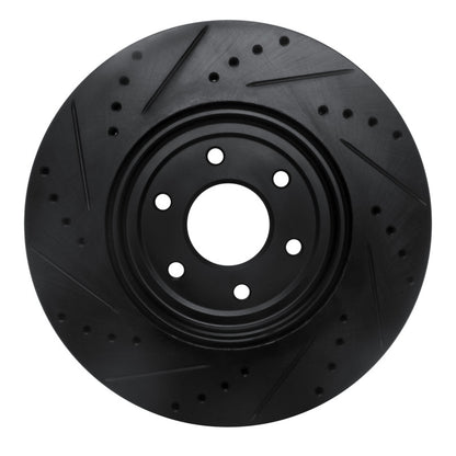 R1 Concepts R1 08-11 Nissan Pathfinder Front Right Drilled & Slotted Black Brake Rotor