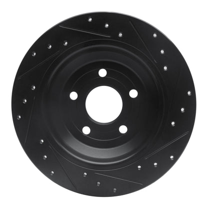 R1 Concepts R1 16-25 Ford Escape Rear Left Drilled & Slotted Black Brake Rotor
