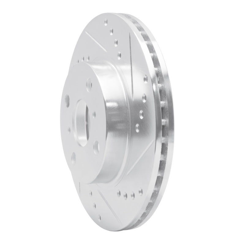 R1 Concepts R1 01-03 Toyota Prius Front Right Drilled & Slotted Silver Brake Rotor