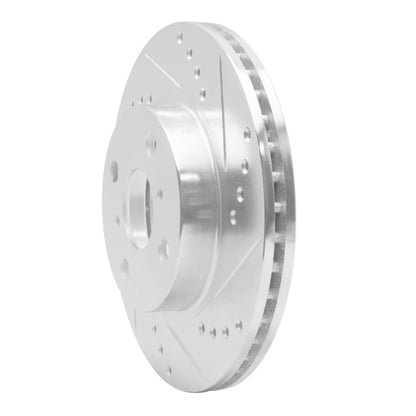 R1 Concepts R1 01-03 Toyota Prius Front Right Drilled & Slotted Silver Brake Rotor