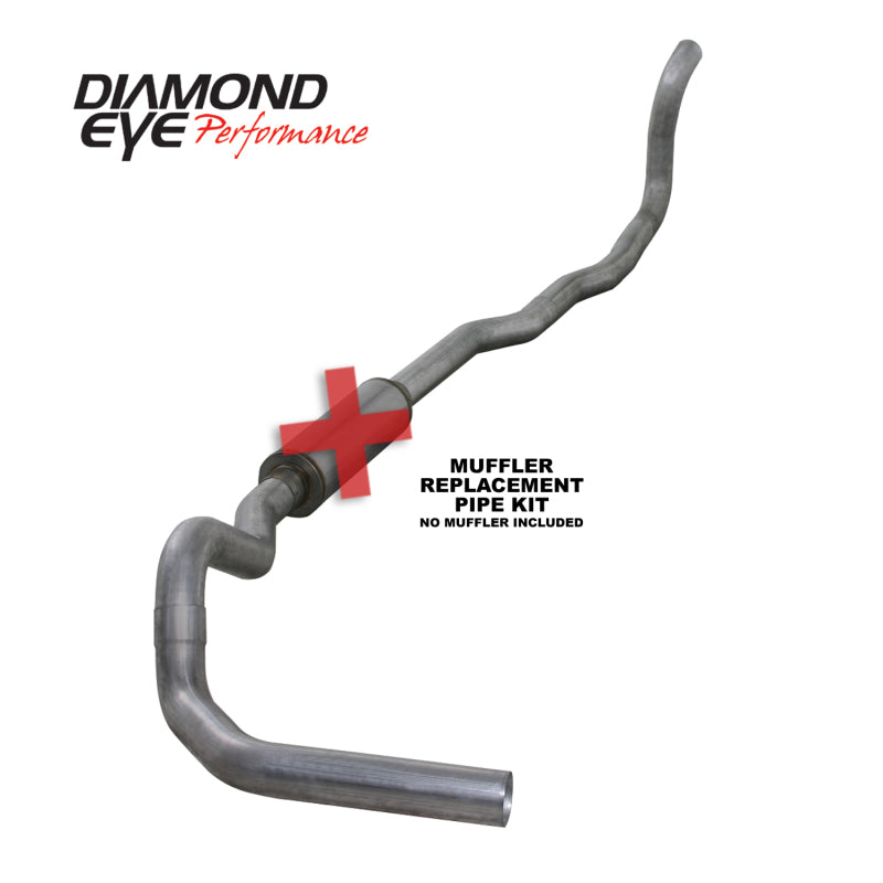 Diamond Eye Performance Diamond Eye KIT 4in Turbo Back MFLR RPLCMENT PIPE SGL AL: 89-93 DODGE CUMMINS 5.9L