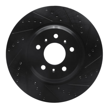 R1 Concepts R1 06-16 Buick Lucerne Front Right Drilled & Slotted Black Brake Rotor