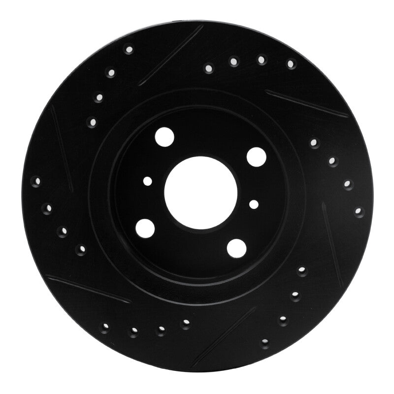 R1 Concepts R1 93-02 Chevrolet Prizm Front Right Drilled & Slotted Black Brake Rotor
