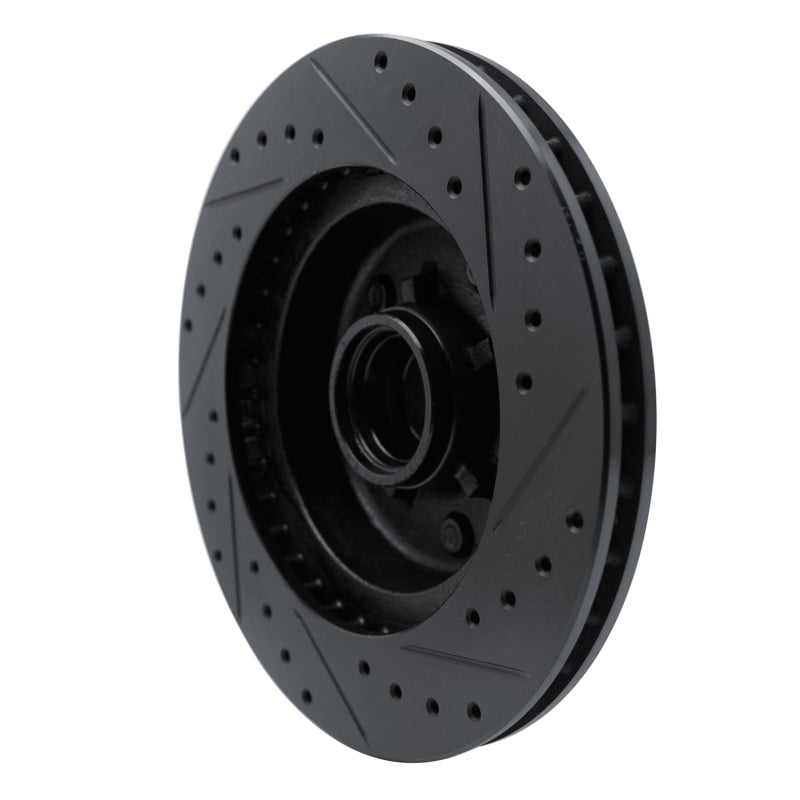 R1 Concepts R1 90-90 Cadillac BROUGHAM Front Left Drilled & Slotted Black Brake Rotor