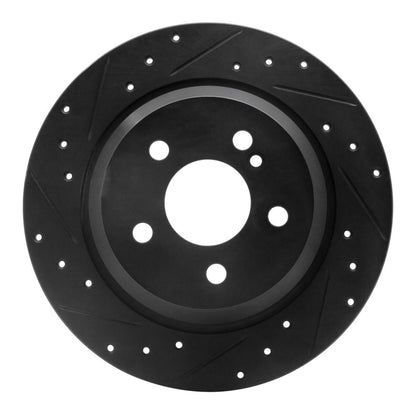 R1 Concepts R1 03-06 Mercedes-Benz CL500 Rear Left Drilled & Slotted Black Brake Rotor